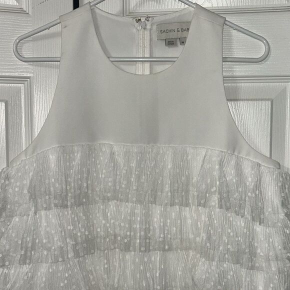 Sachin & Babi White Lace Mini Ruffle Dress(Size 10) - Picture 8 of 9